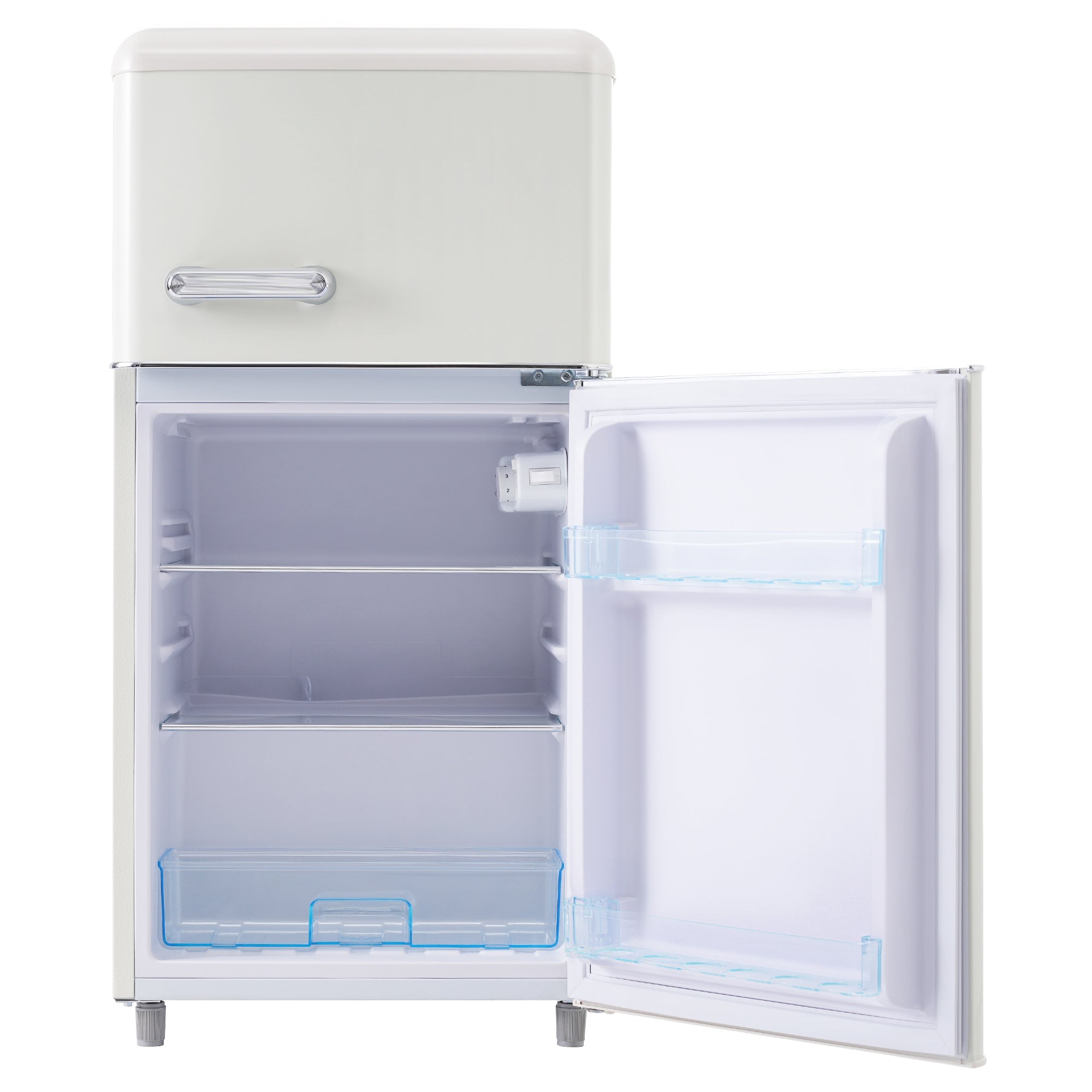 Logidon retro koelkast wit dubbele deur 72 L, 21 L vriesvak