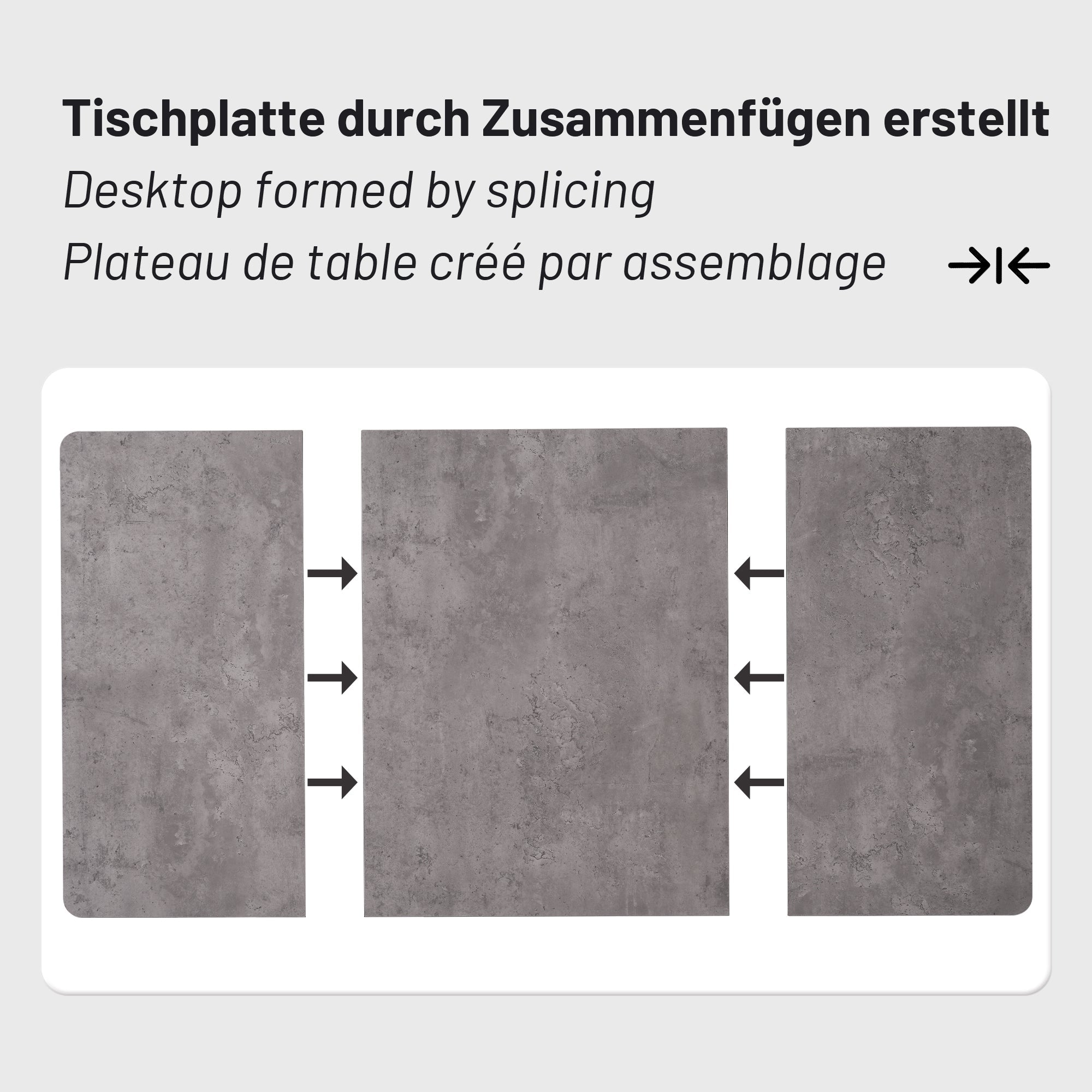 Logidon eettafel 140x80 cm grijs marmerpatroon verstelbare poten