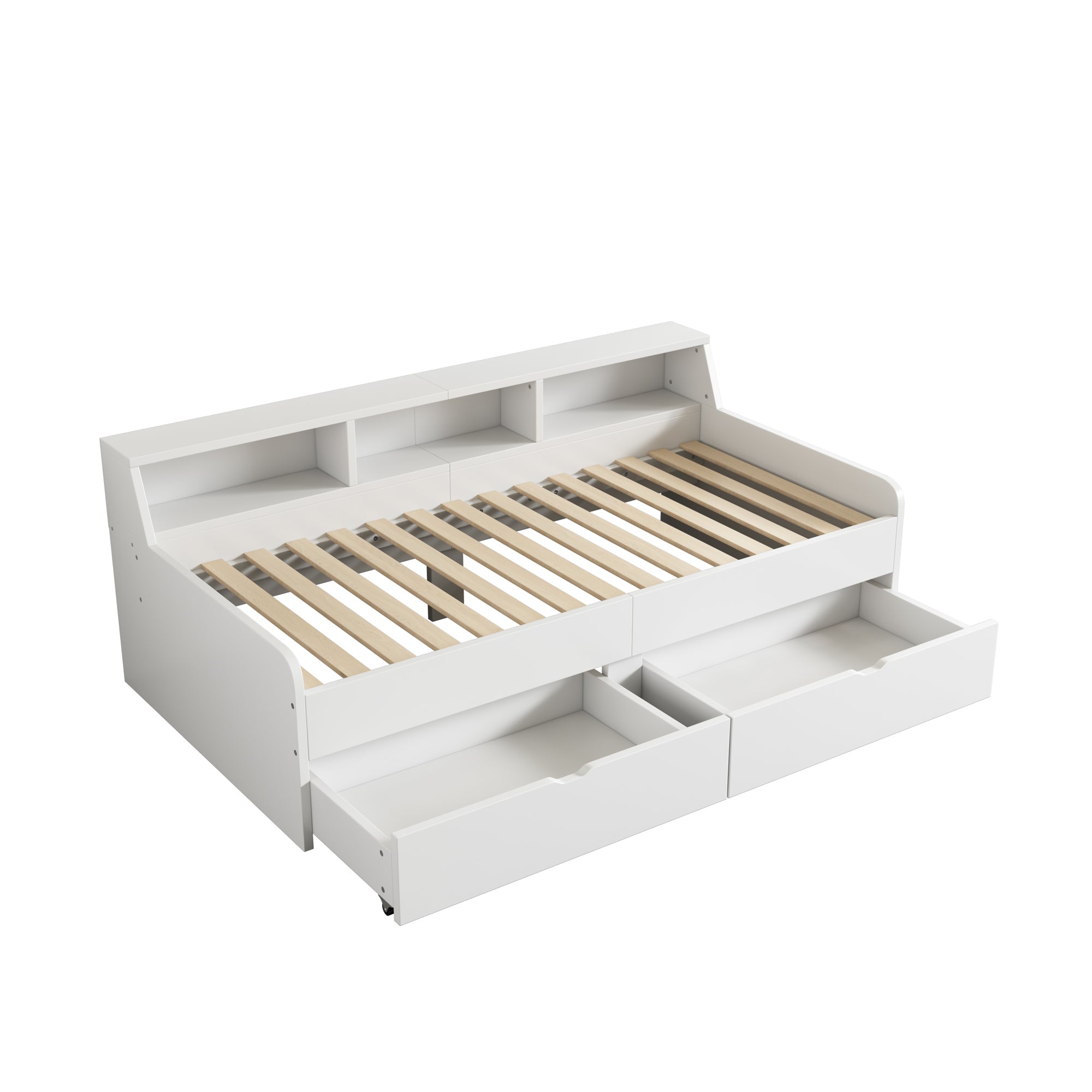 Logidon daybed 90x200 cm met opbergruimte en twee lades wit