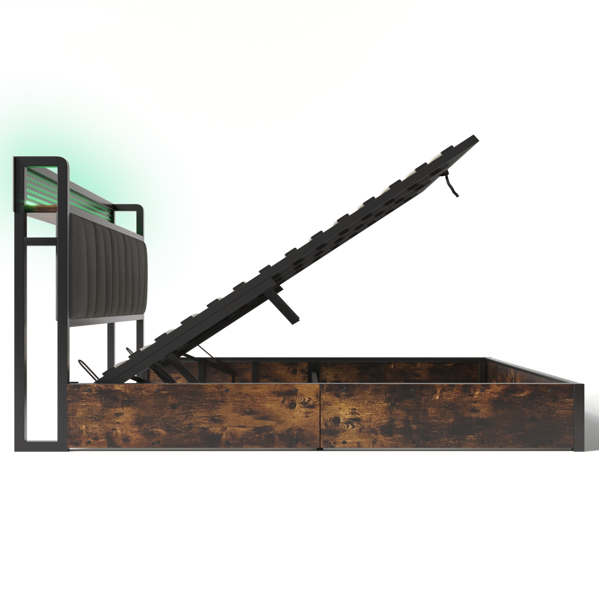 Logidon gestoffeerd bed metalen bed LED AppControl 140x200 tweepersoonsbed grijs