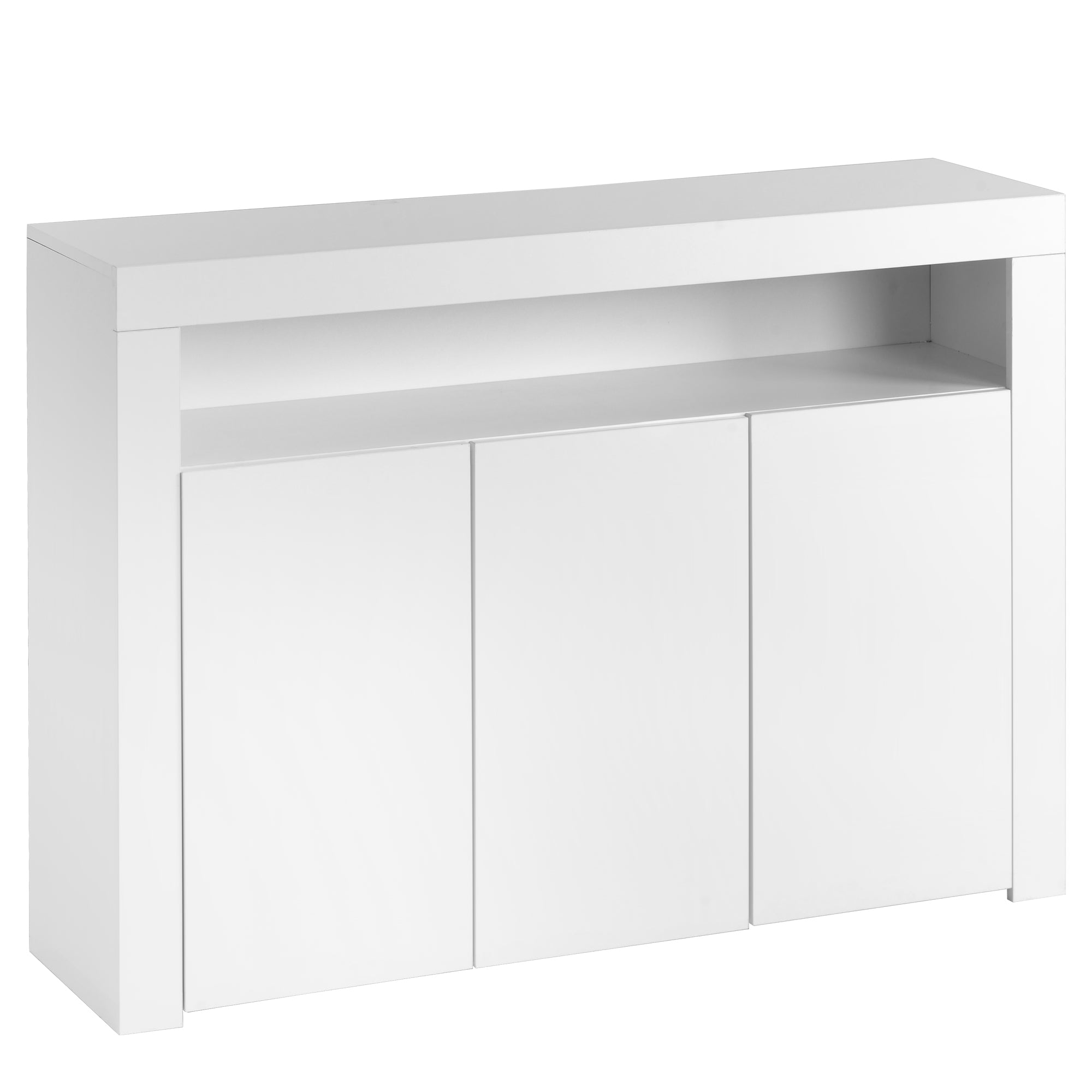 Logidon Hoogglans dressoir wit LED verlichting 130x35x95 cm