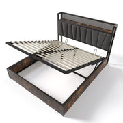 Logidon gestoffeerd bed metalen bed LED AppControl 140x200 tweepersoonsbed grijs