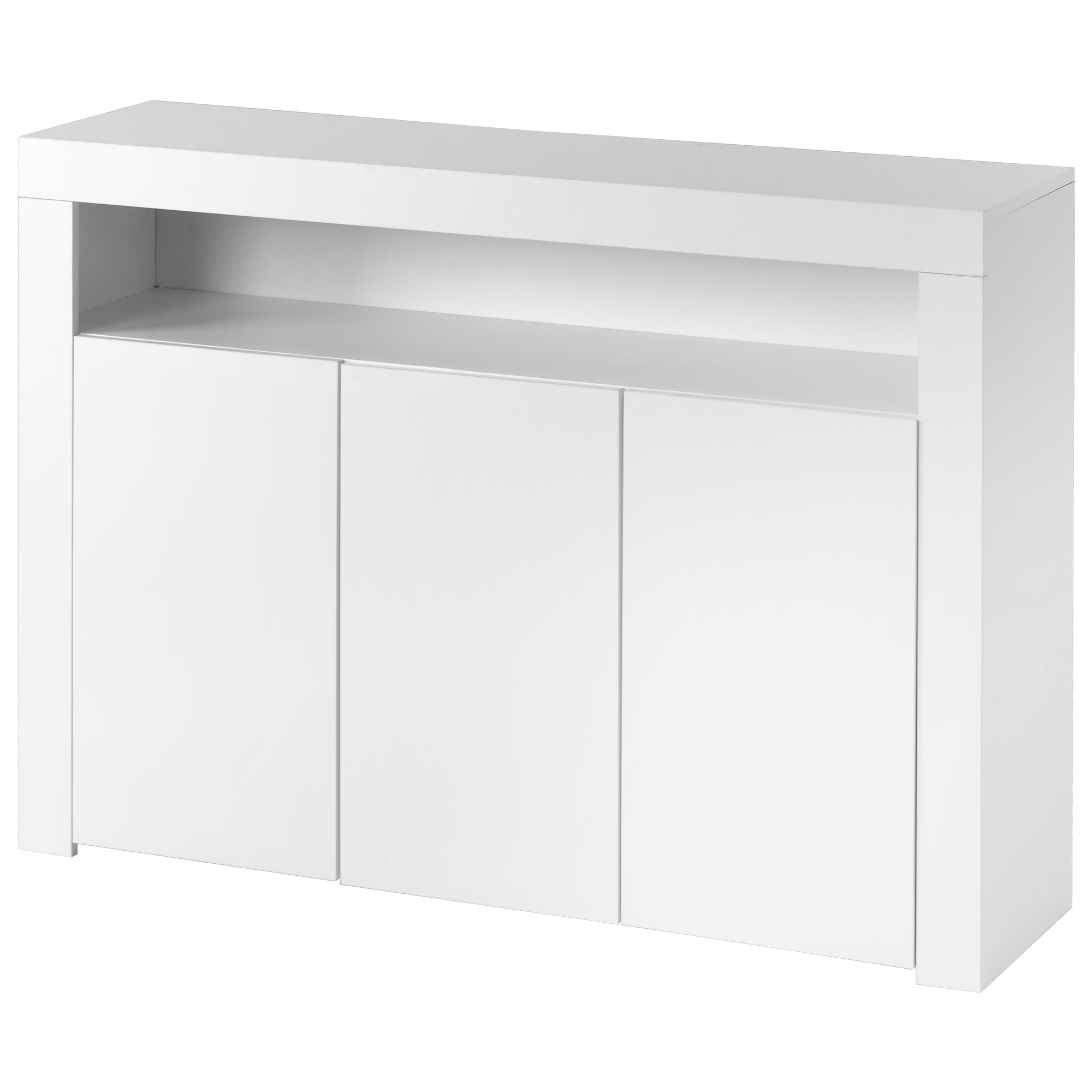 Logidon Hoogglans dressoir wit LED verlichting 130x35x95 cm