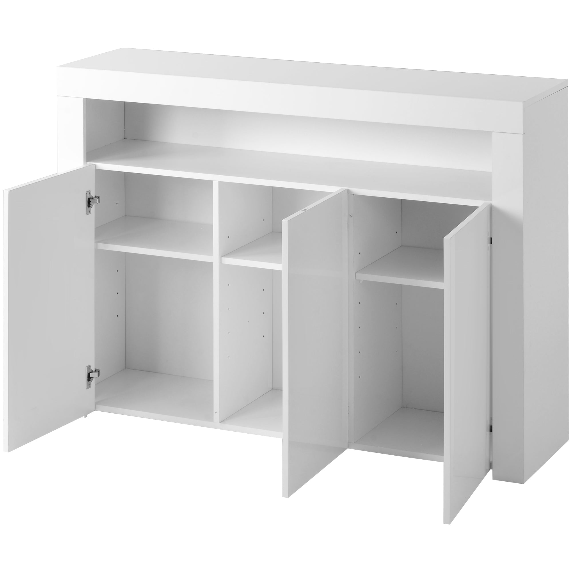Logidon Hoogglans dressoir wit LED verlichting 130x35x95 cm