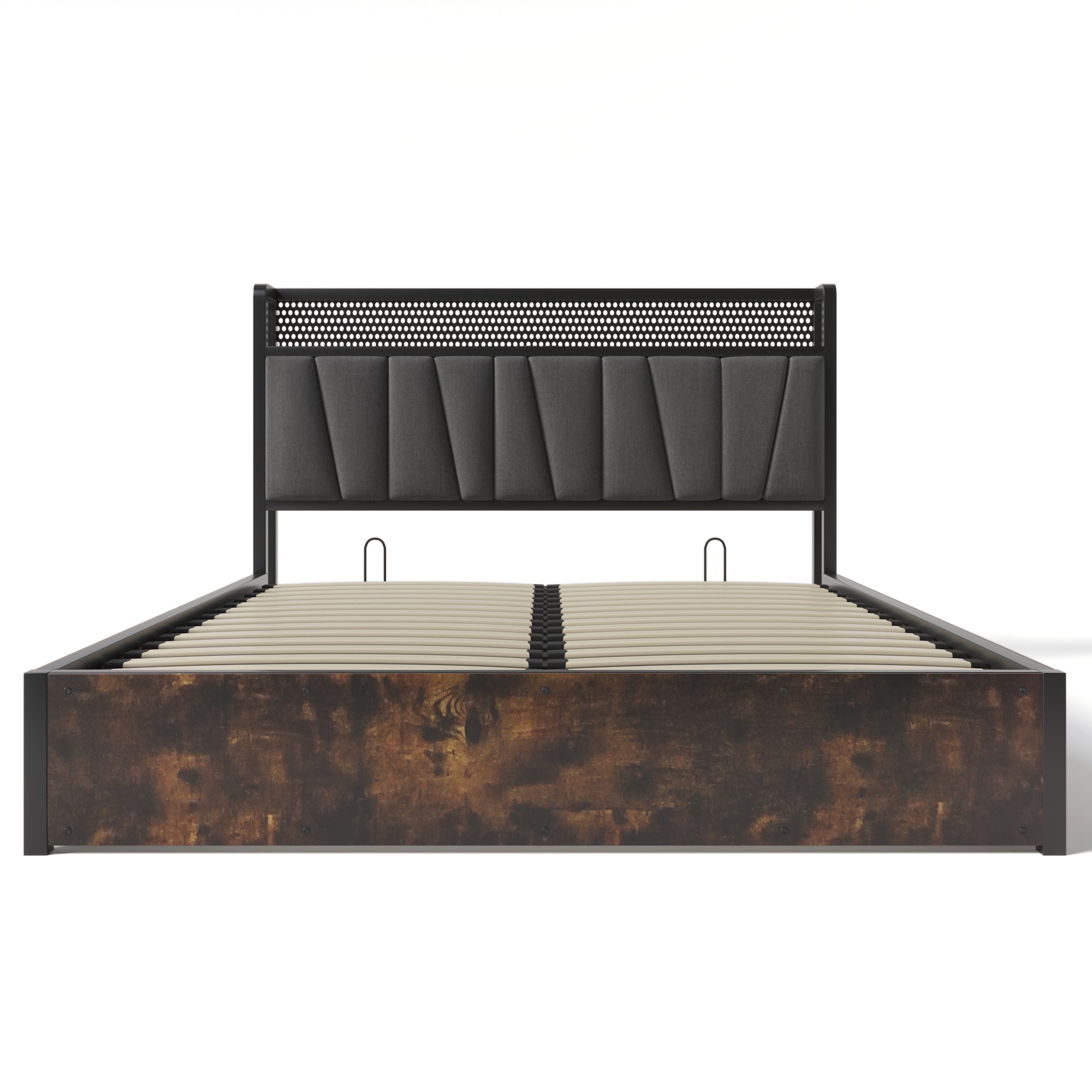 Logidon gestoffeerd bed metalen bed LED AppControl 140x200 tweepersoonsbed grijs