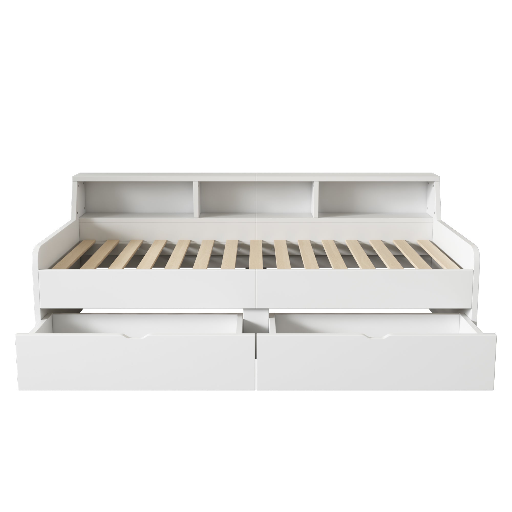 Logidon daybed 90x200 cm met opbergruimte en twee lades wit