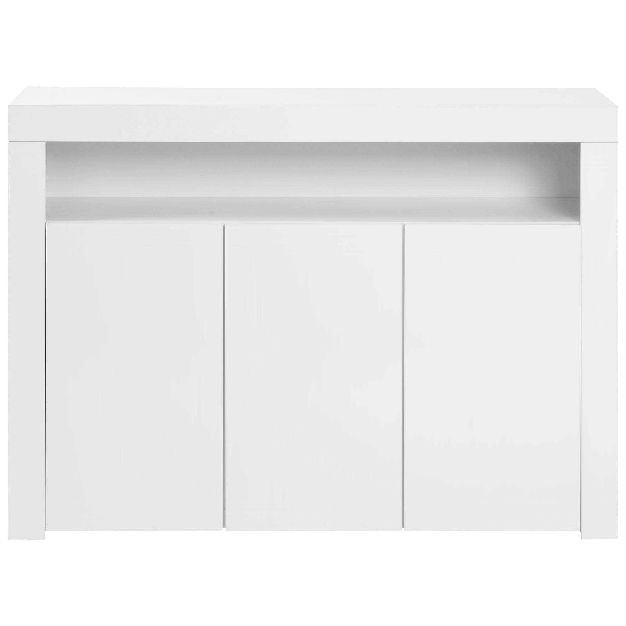 Logidon Hoogglans dressoir wit LED verlichting 130x35x95 cm