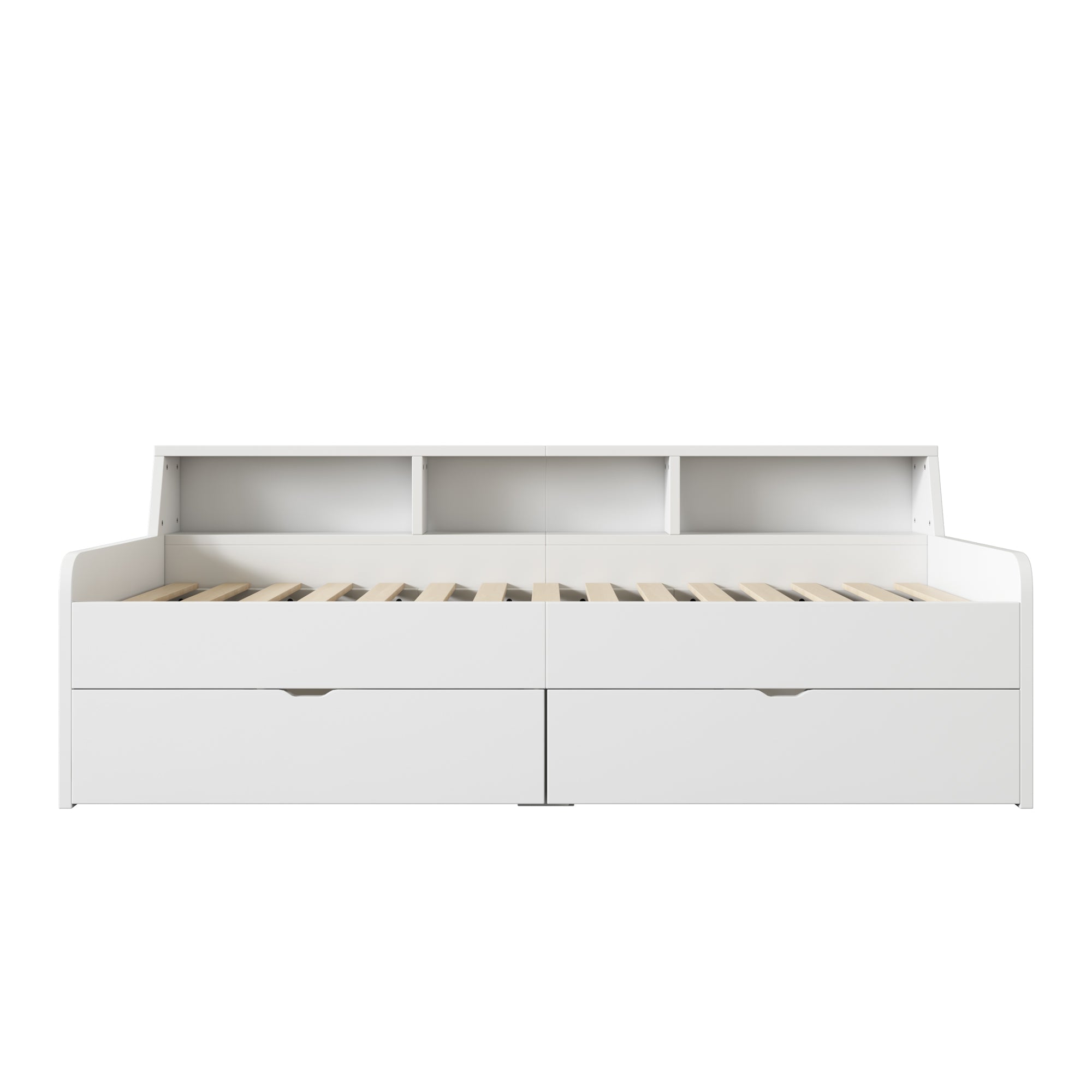 Logidon daybed 90x200 cm met opbergruimte en twee lades wit