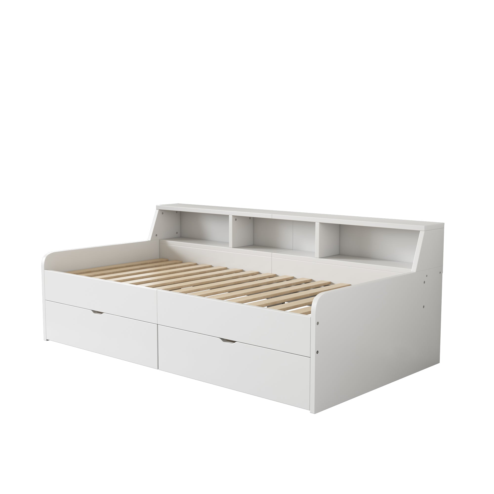 Logidon daybed 90x200 cm met opbergruimte en twee lades wit
