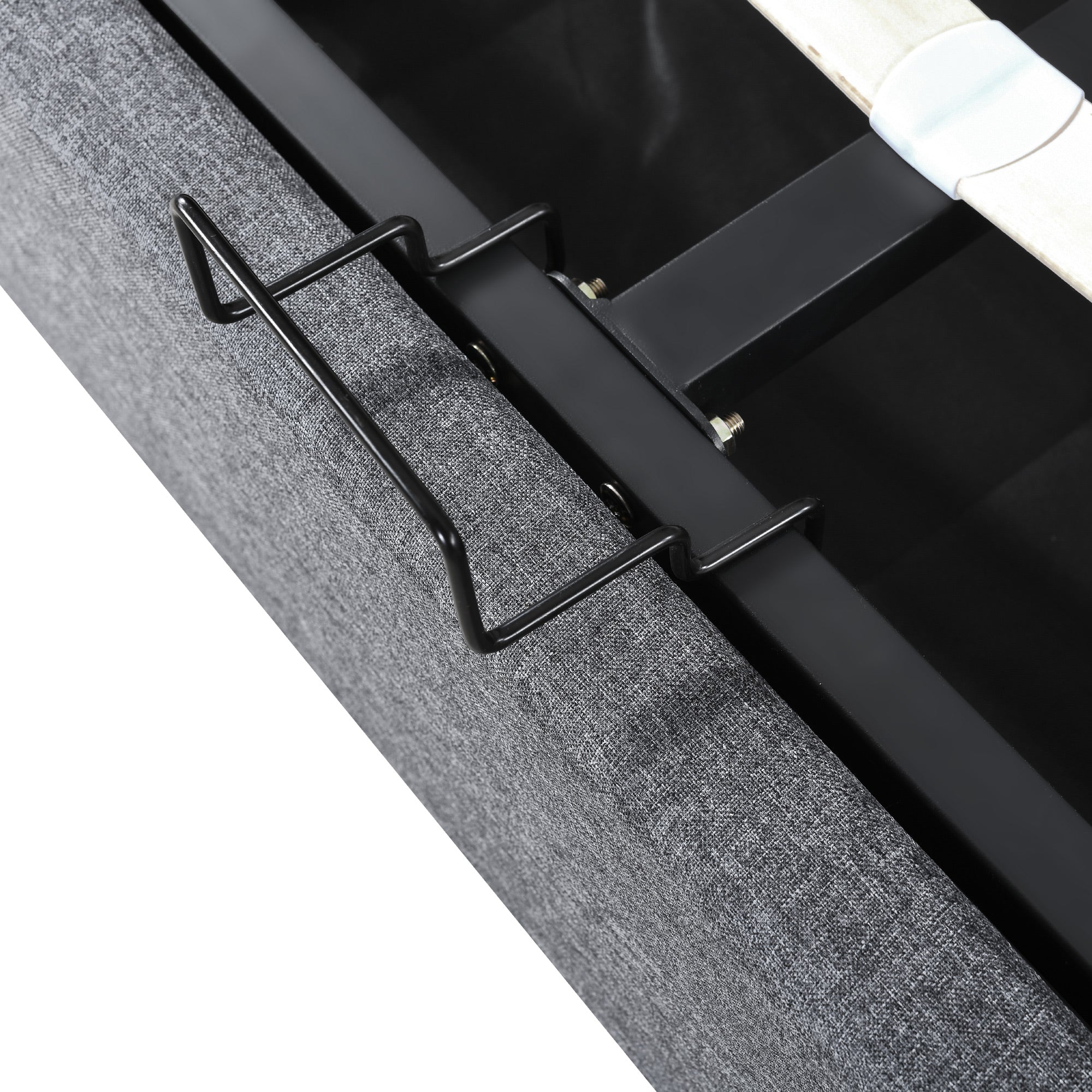 Logidon upholstered bed 160x200 cm LED headboard app control gray