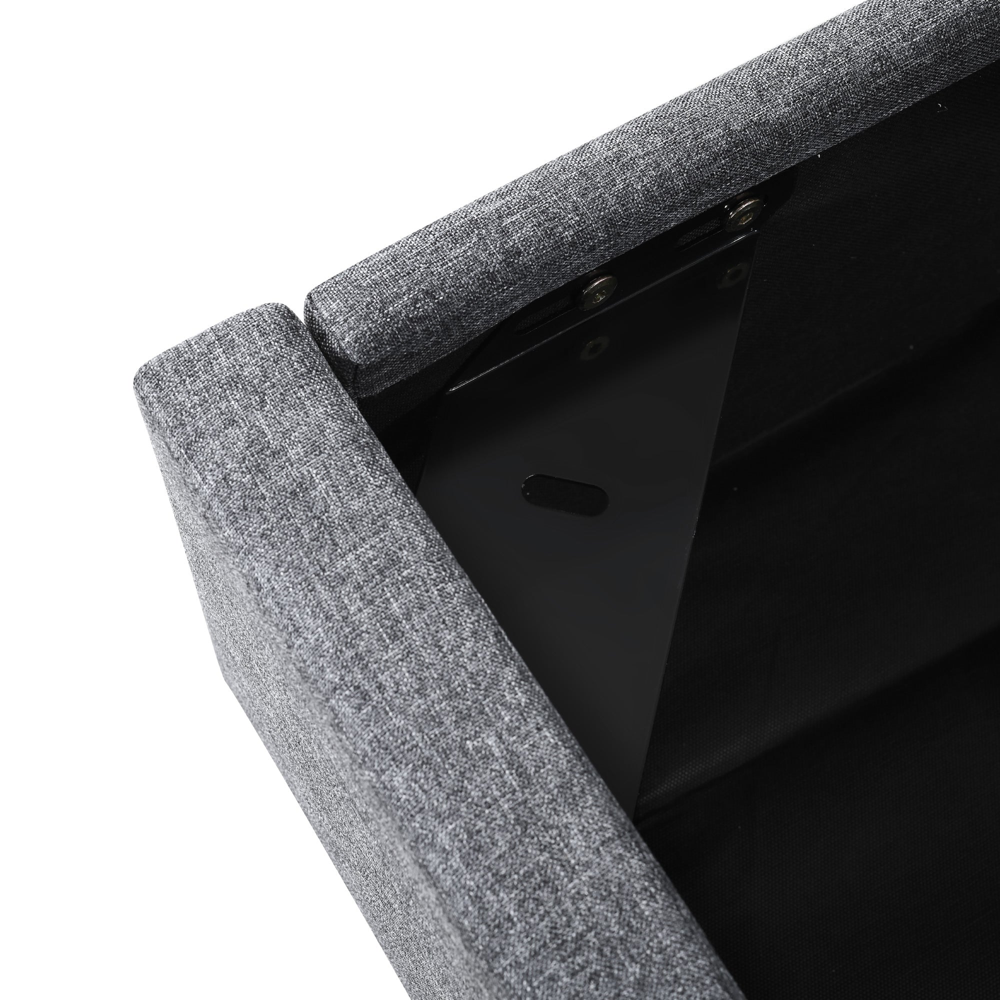 Logidon Upholstered Bed 160x200 cm Gray With Storage Space LED USB Type C