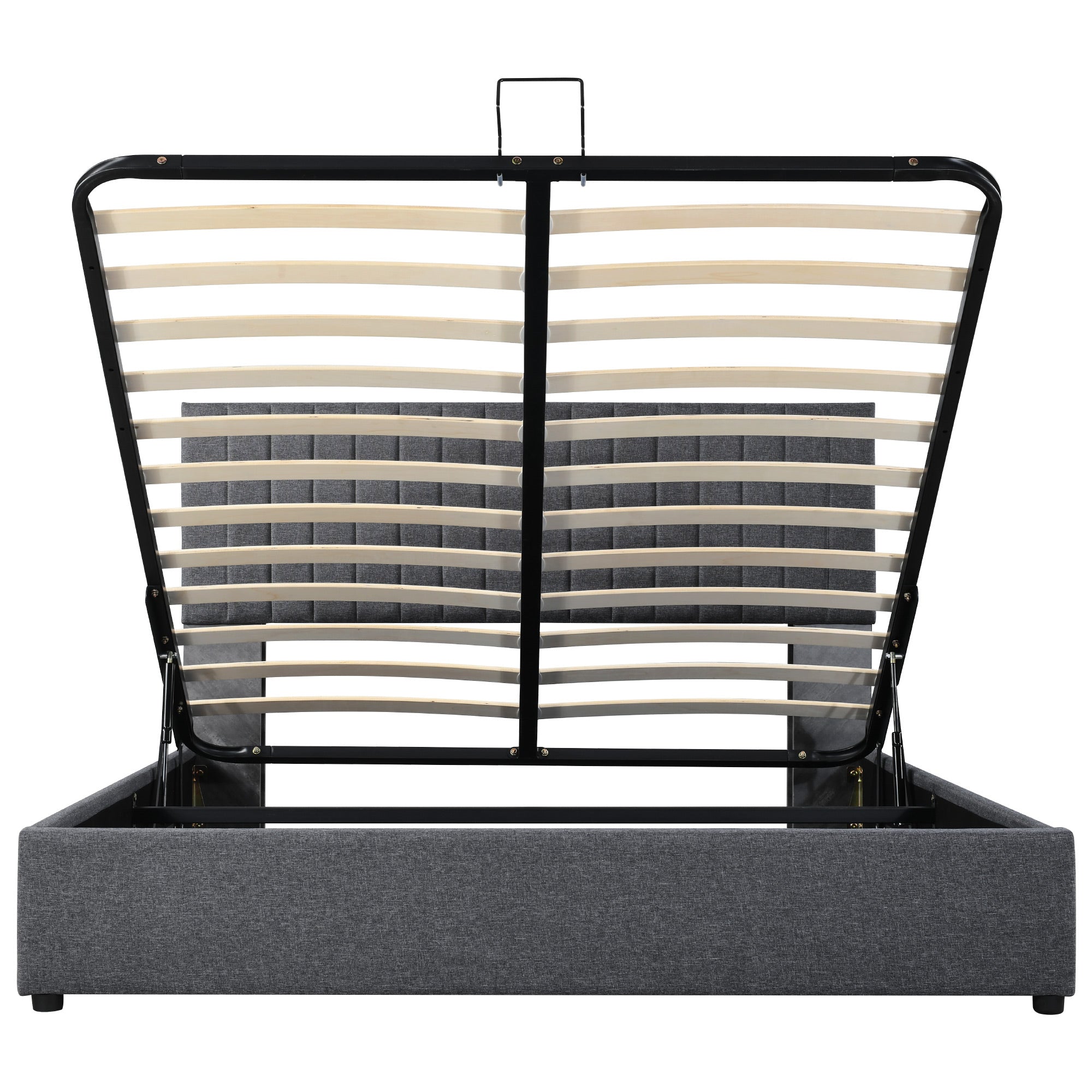Logidon Upholstered Bed 160x200 cm Gray With Storage Space LED USB Type C