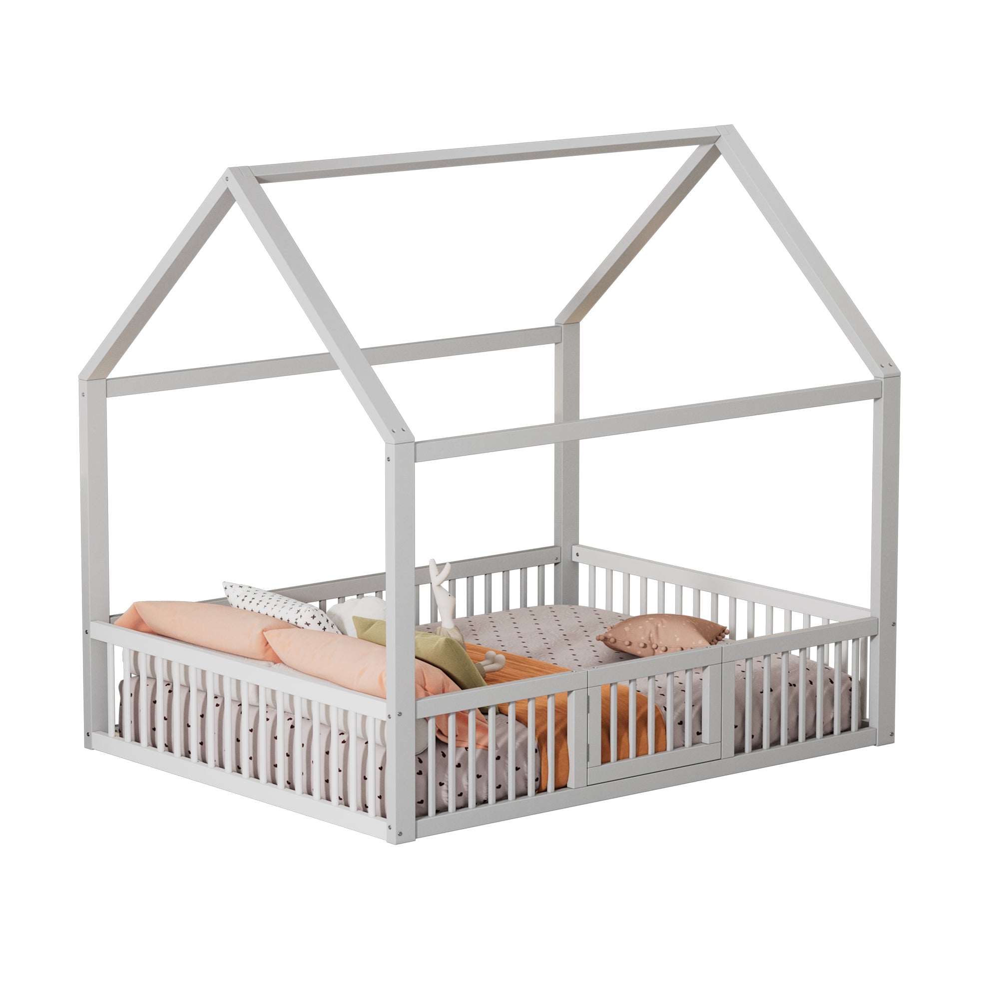 Logidon huisbed 140x200 cm witte massief houten deur