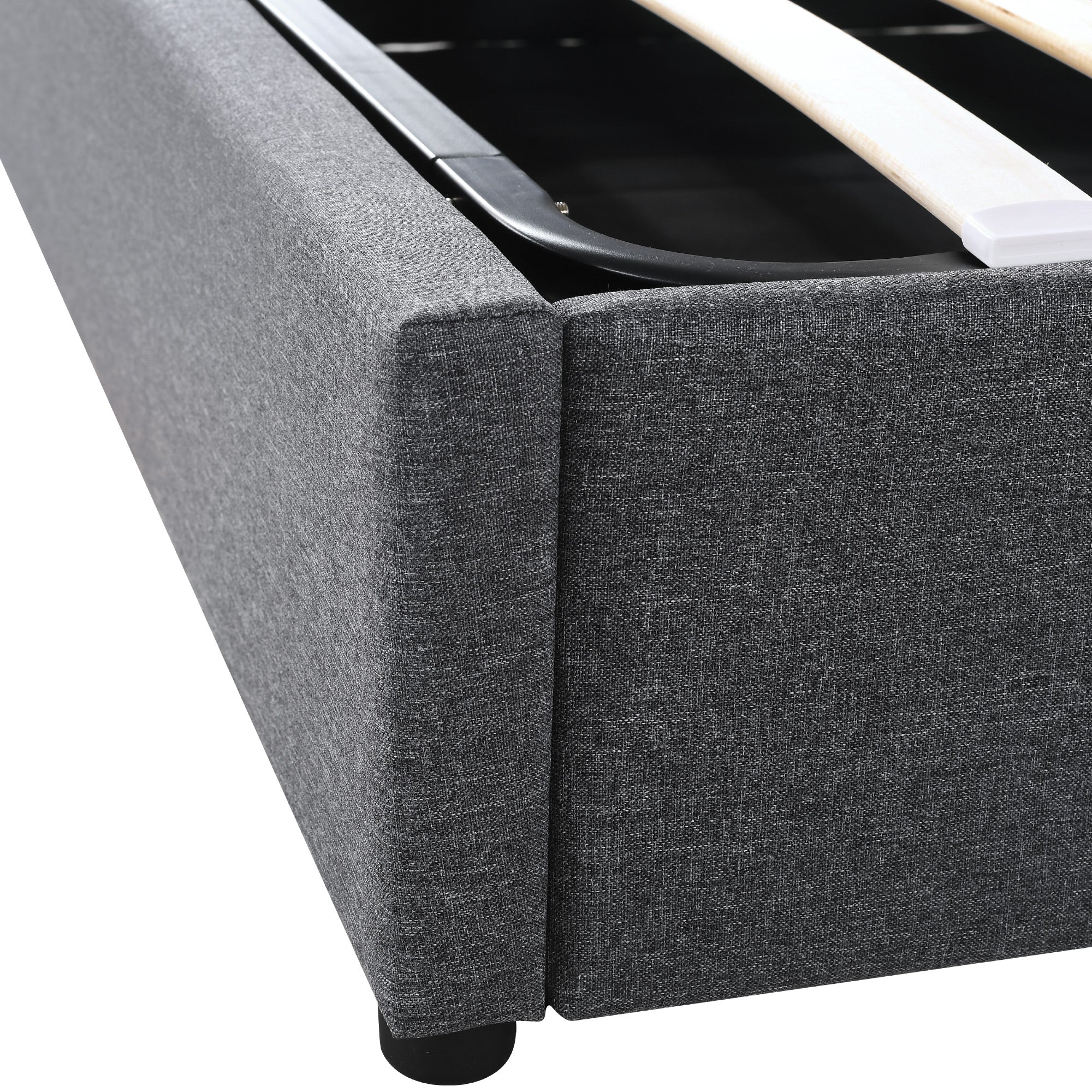 Logidon upholstered bed 160x200 cm LED headboard app control gray