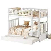 Logidon stapelbed driepersoonsbedden 90x200 cm wit met uitschuifbaar bed