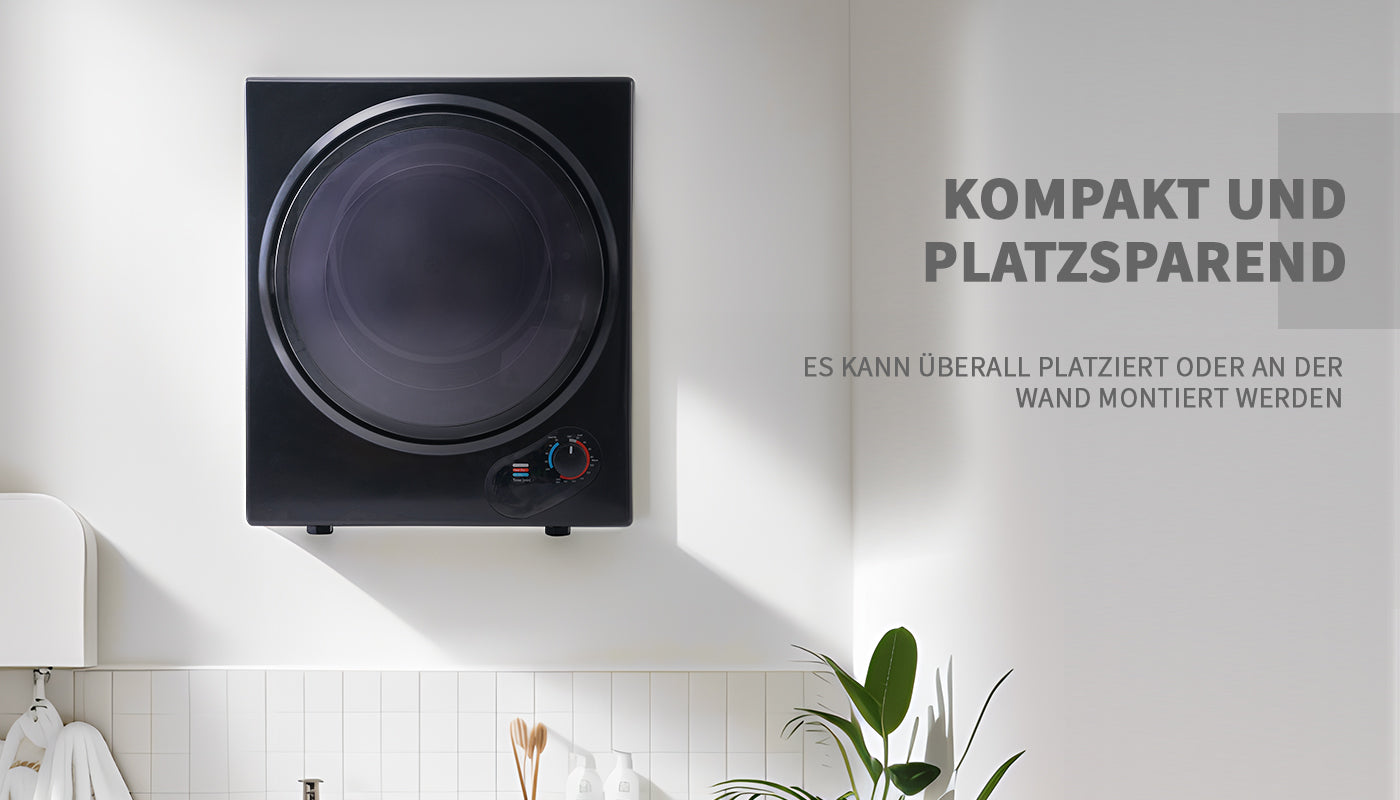 Logidon Mini Droger 2,5 kg Zwart Wandmontage met 200 Min Timer