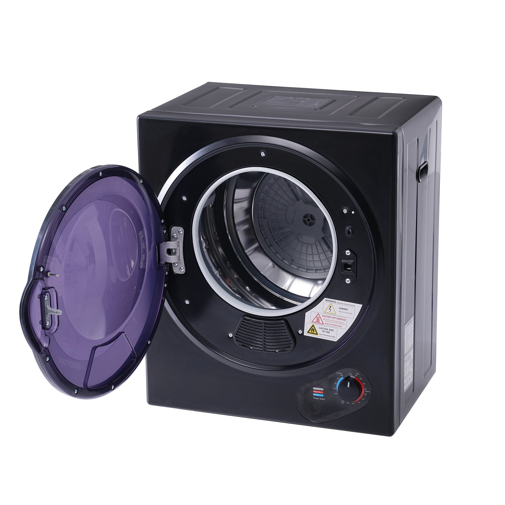 Logidon Mini Droger 2,5 kg Zwart Wandmontage met 200 Min Timer