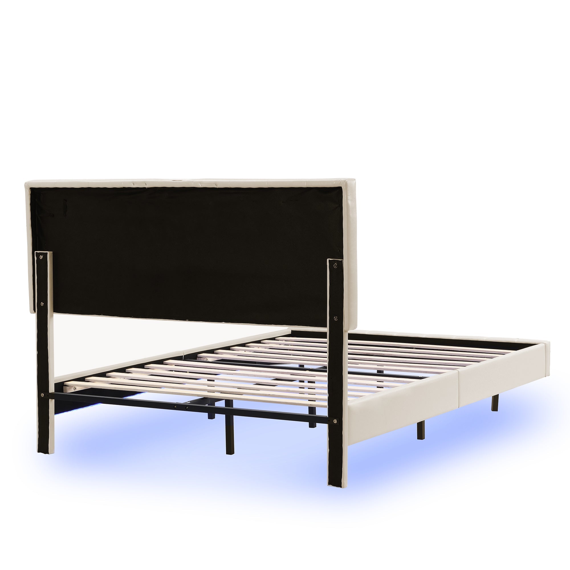 Logidon gestoffeerd bed 140 x 200 cm met LED hoofdbord design beige