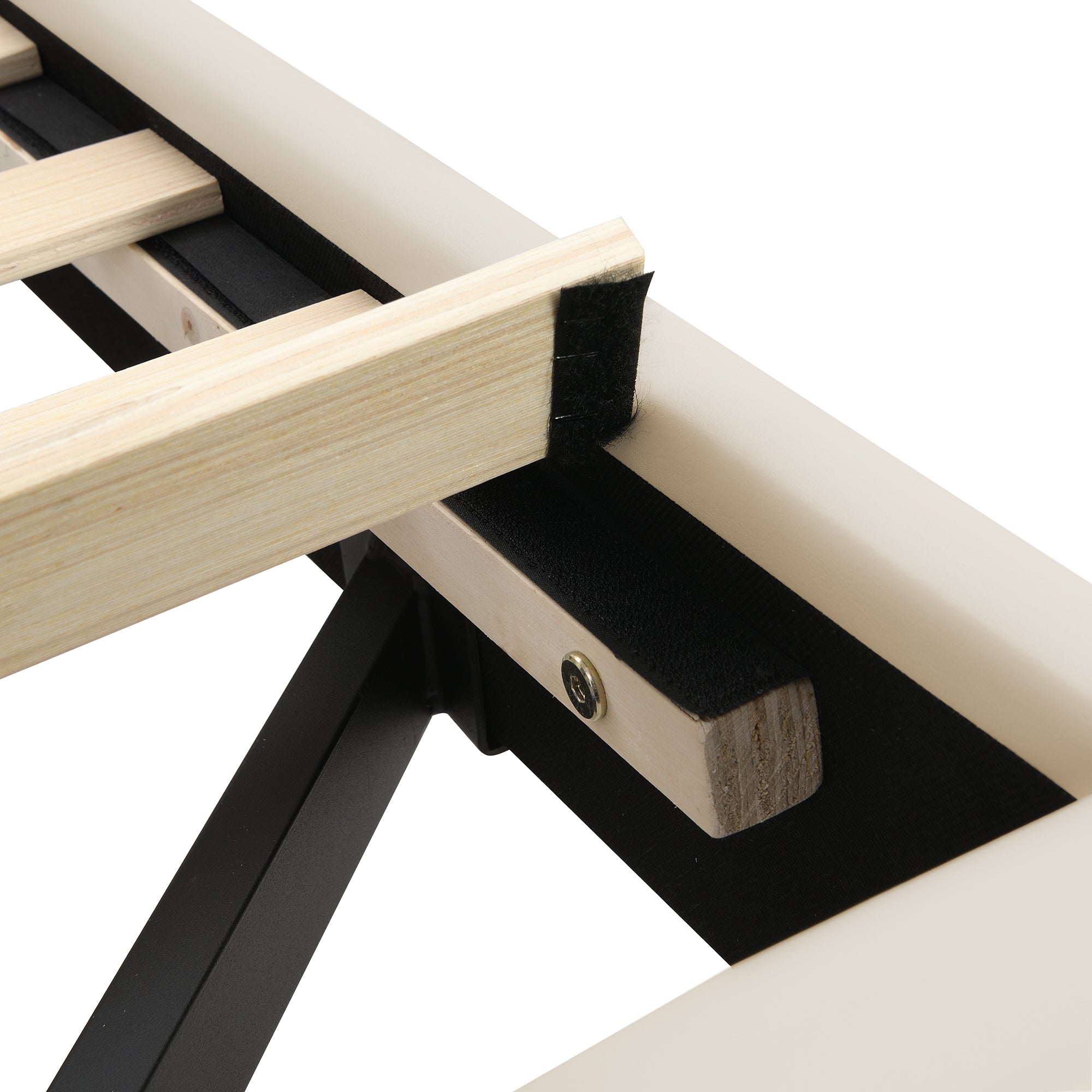 Logidon gestoffeerd bed 140 x 200 cm met LED hoofdbord design beige