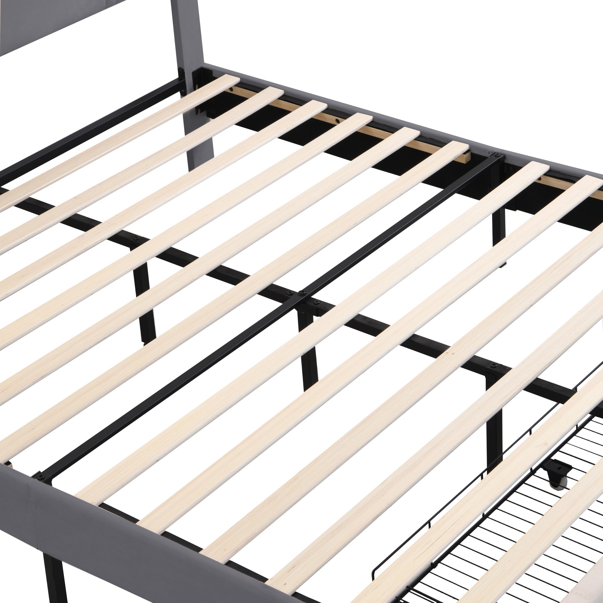 Logidon gestoffeerd bed 160x200 cm met lichtstrip en USB rugleuning grijs