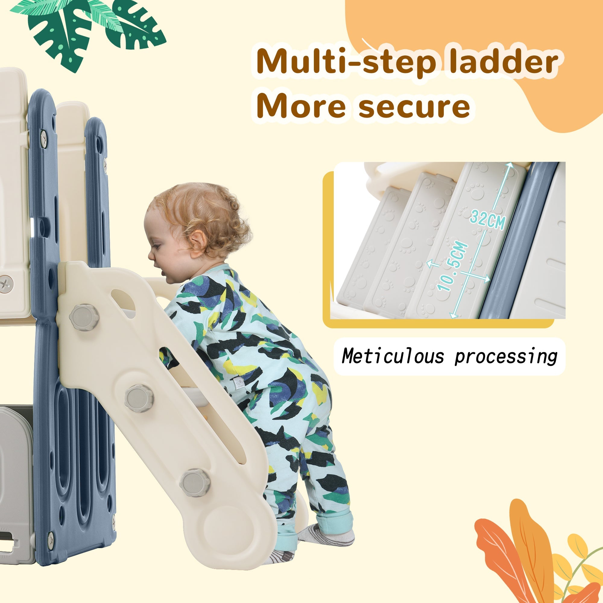 Logidon Castle Slide 6-in-1 Klimspeelgoed Blauw HDPE