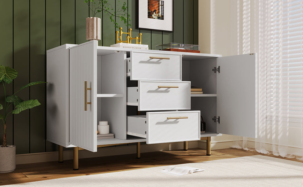 Logidon ladekast wit met 2 deuren verstelbare plank H75xB120xD40 cm