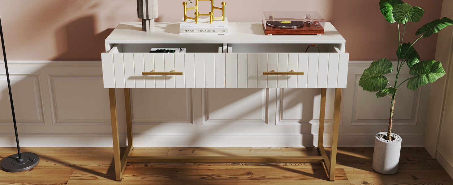 Logidon Kaptafel Met 2 Laden Wit H75 B100 D45