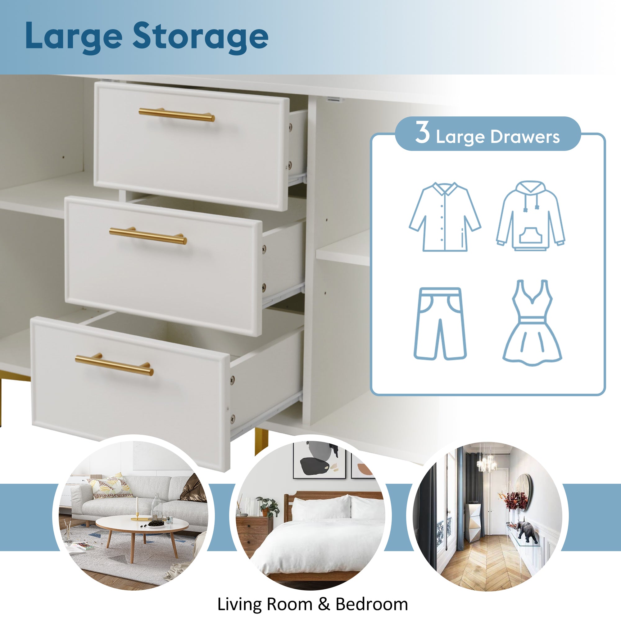 Logidon ladekast wit met 2 deuren verstelbare plank H75xB120xD40 cm