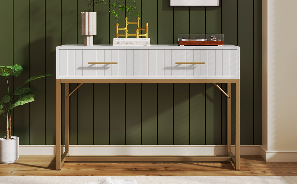 Logidon Kaptafel Met 2 Laden Wit H75 B100 D45