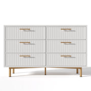 Logidon loading box with 6 drawers white 120x40x75 cm elegant chest of drawers