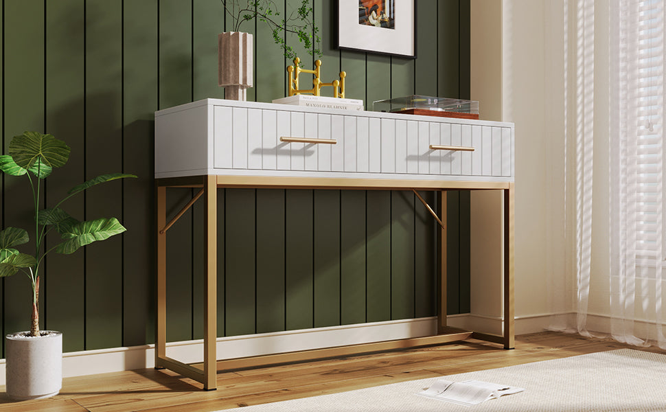 Logidon Kaptafel Met 2 Laden Wit H75 B100 D45