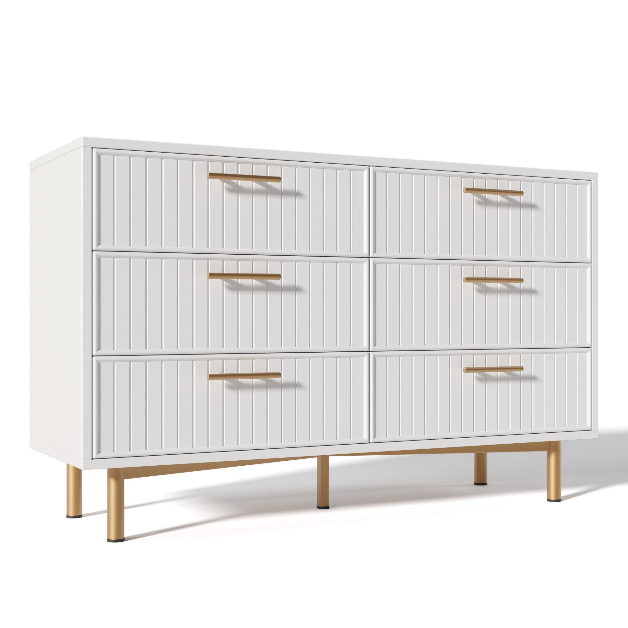 Logidon loading box with 6 drawers white 120x40x75 cm elegant chest of drawers