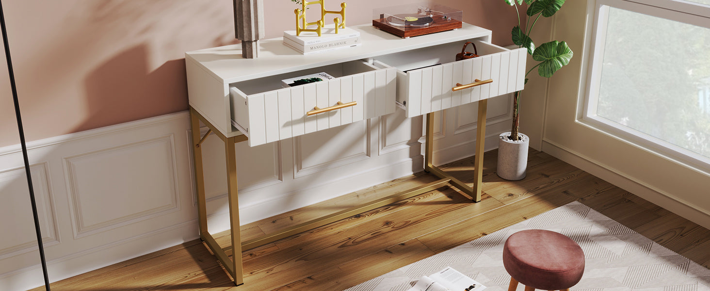 Logidon Kaptafel Met 2 Laden Wit H75 B100 D45