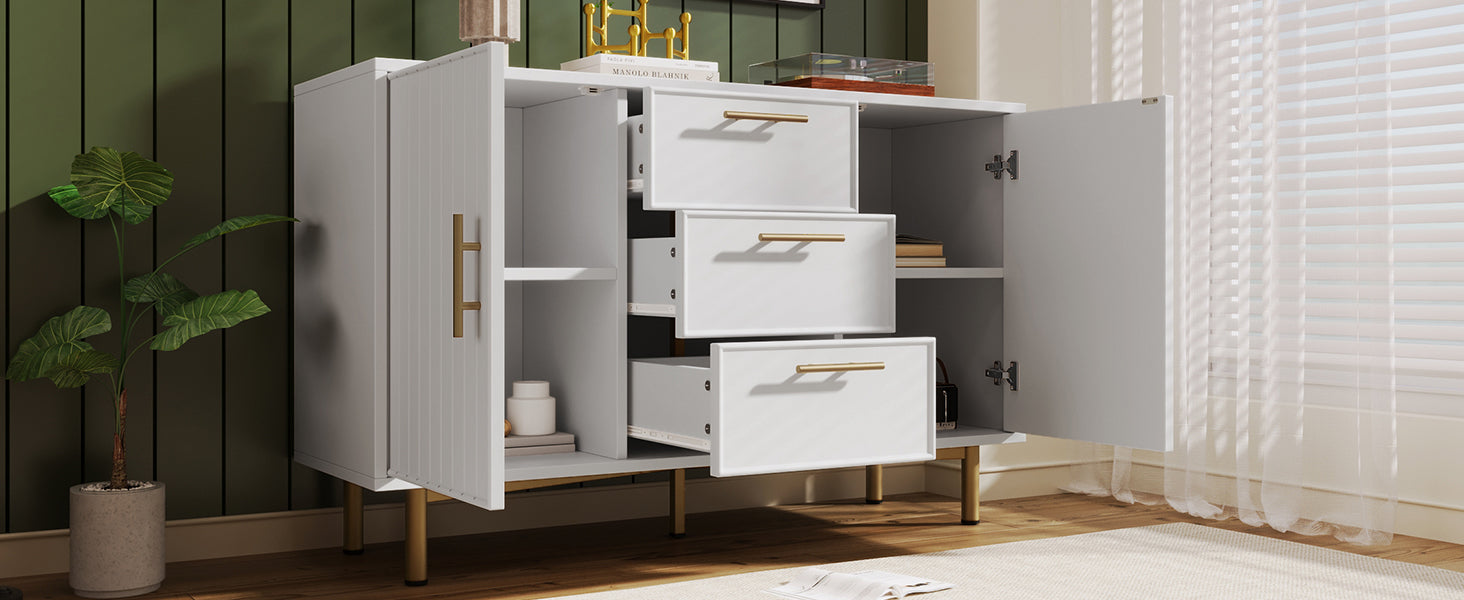 Logidon ladekast wit met 2 deuren verstelbare plank H75xB120xD40 cm