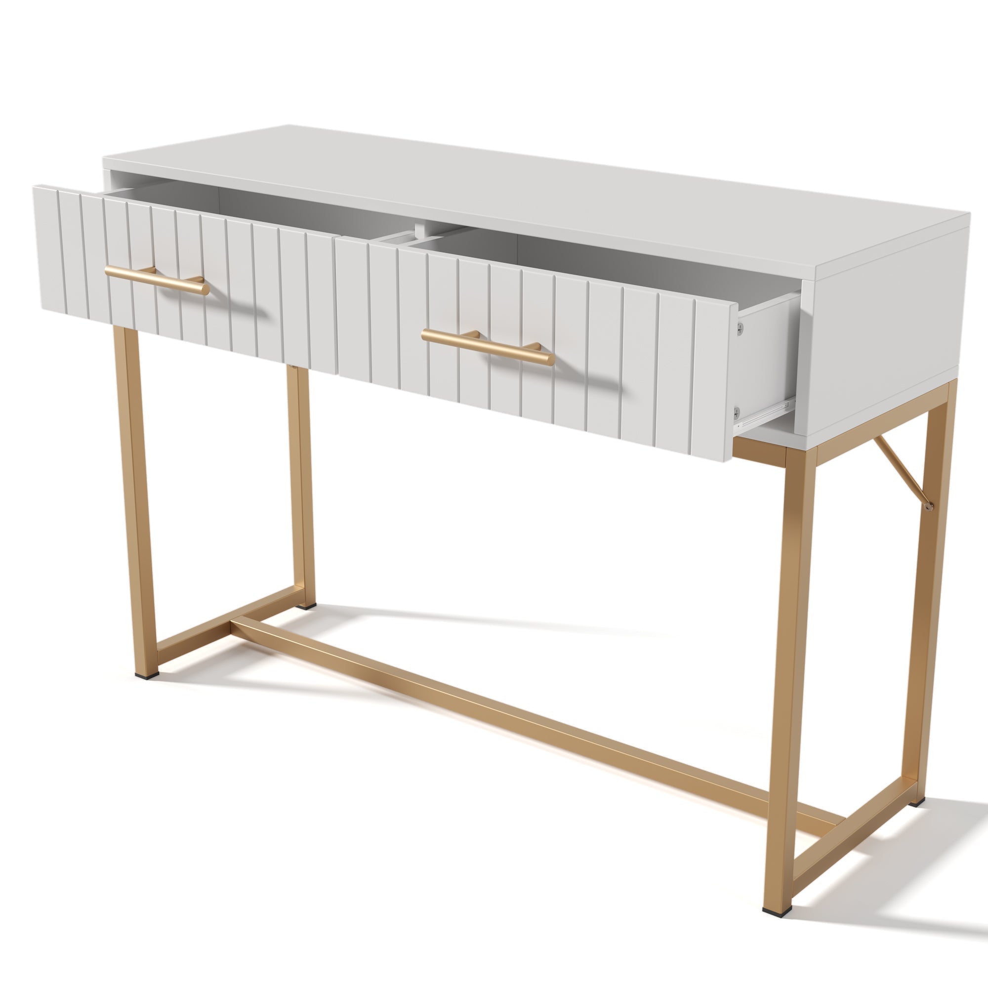 Logidon Kaptafel Met 2 Laden Wit H75 B100 D45