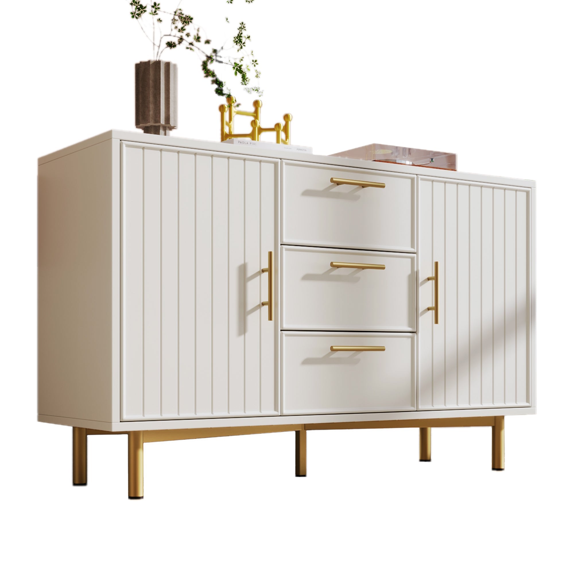 Logidon ladekast wit met 2 deuren verstelbare plank H75xB120xD40 cm