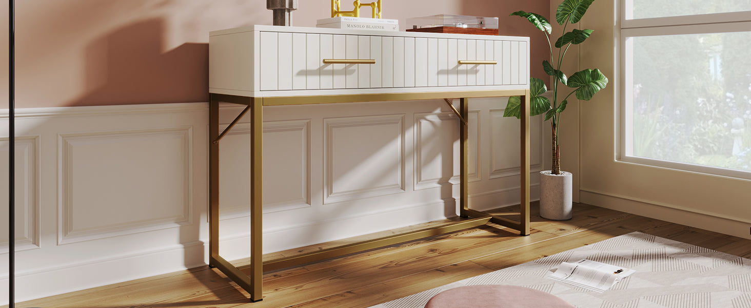 Logidon Kaptafel Met 2 Laden Wit H75 B100 D45