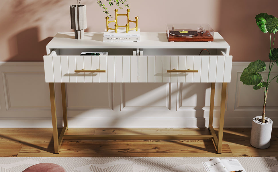 Logidon Kaptafel Met 2 Laden Wit H75 B100 D45