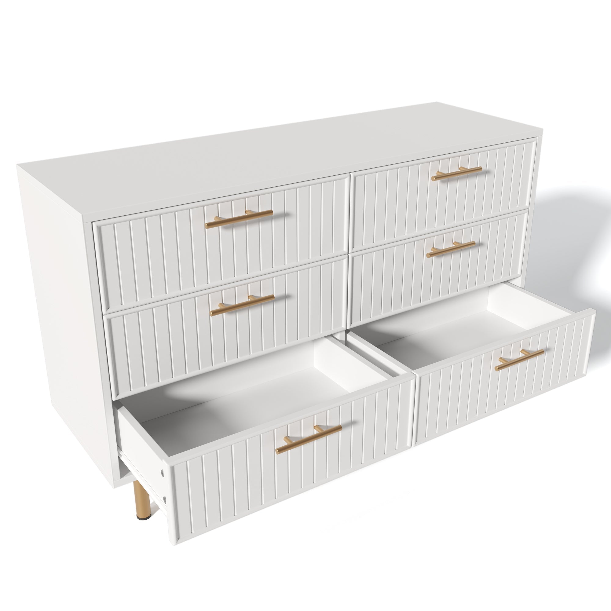 Logidon loading box with 6 drawers white 120x40x75 cm elegant chest of drawers