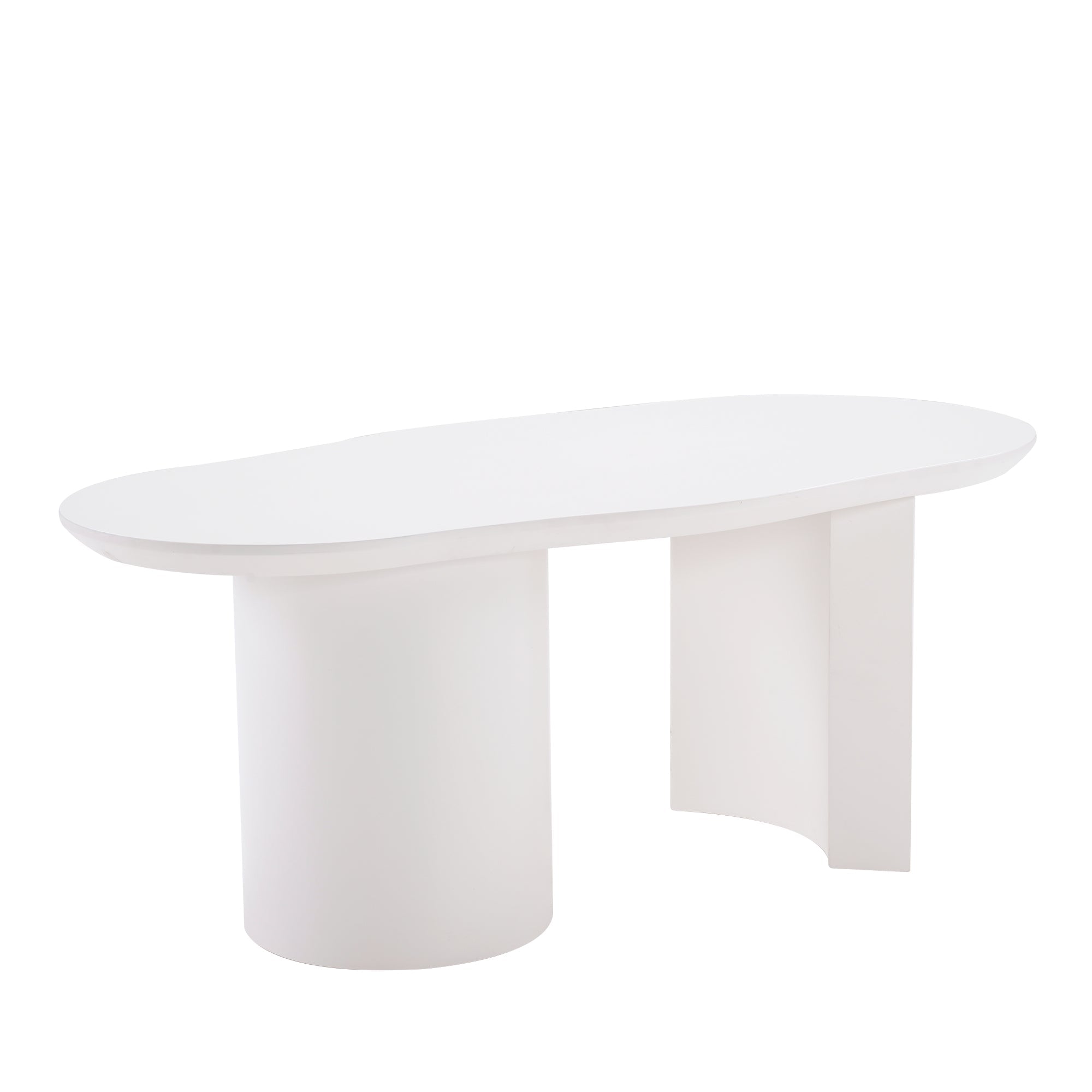 Logidon witte onregelmatige salontafel 100 cm MDF gelakt oppervlak
