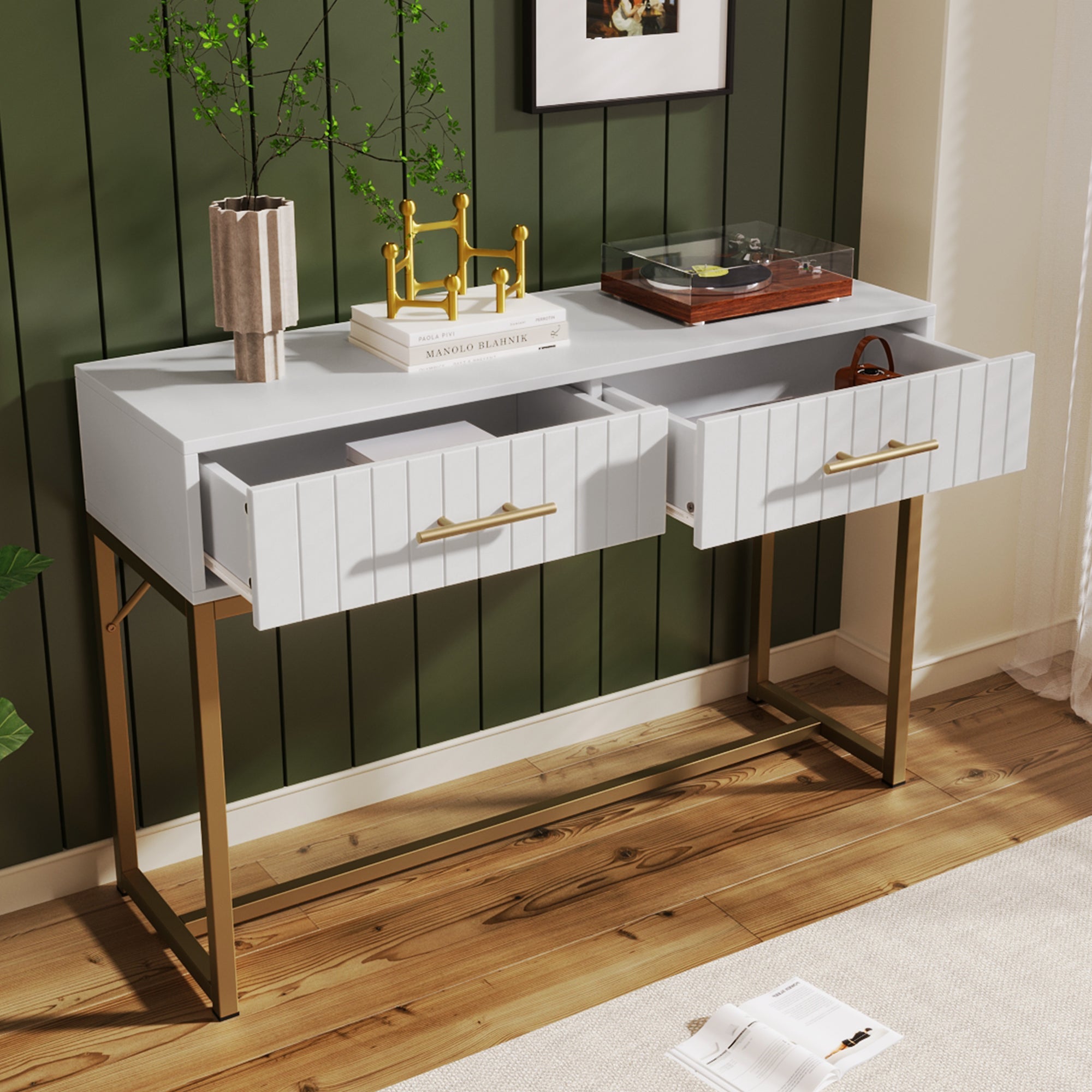 Logidon Kaptafel Met 2 Laden Wit H75 B100 D45