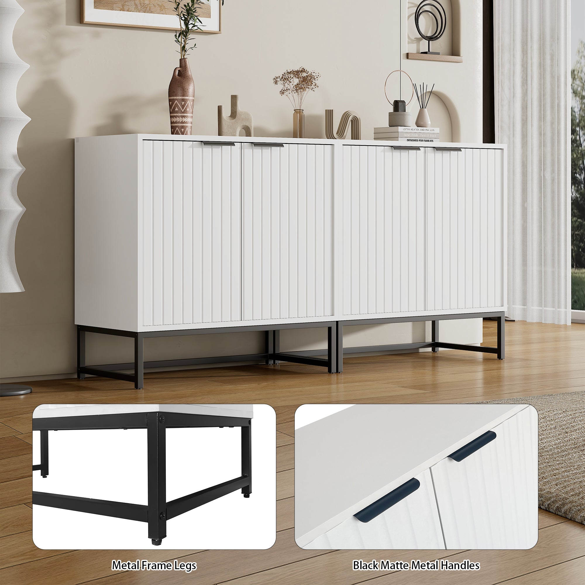 Logidon Modern Dressoir Wit B80 D40 H80 Cm 2 Deurs