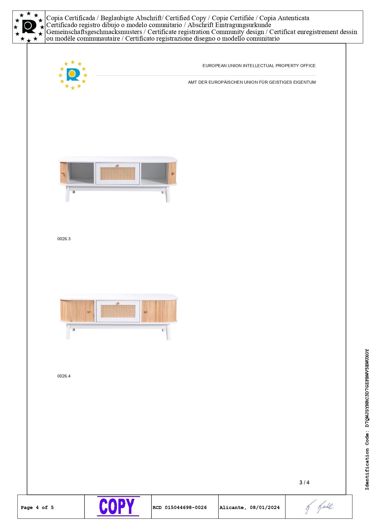 Logidon salontafel rotan salontafel 110x55x38,5 cm met schuifdeuren