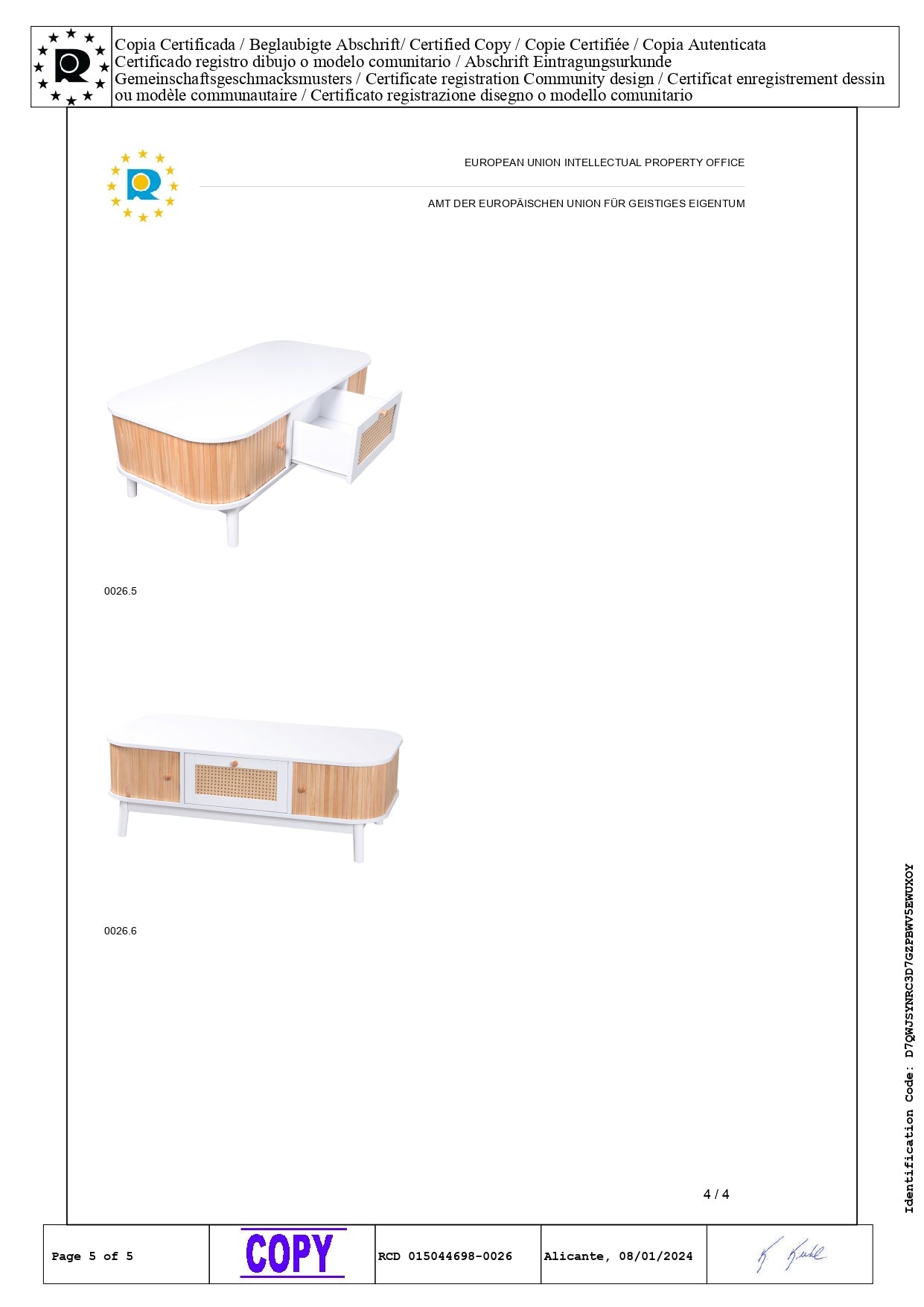 Logidon salontafel rotan salontafel 110x55x38,5 cm met schuifdeuren