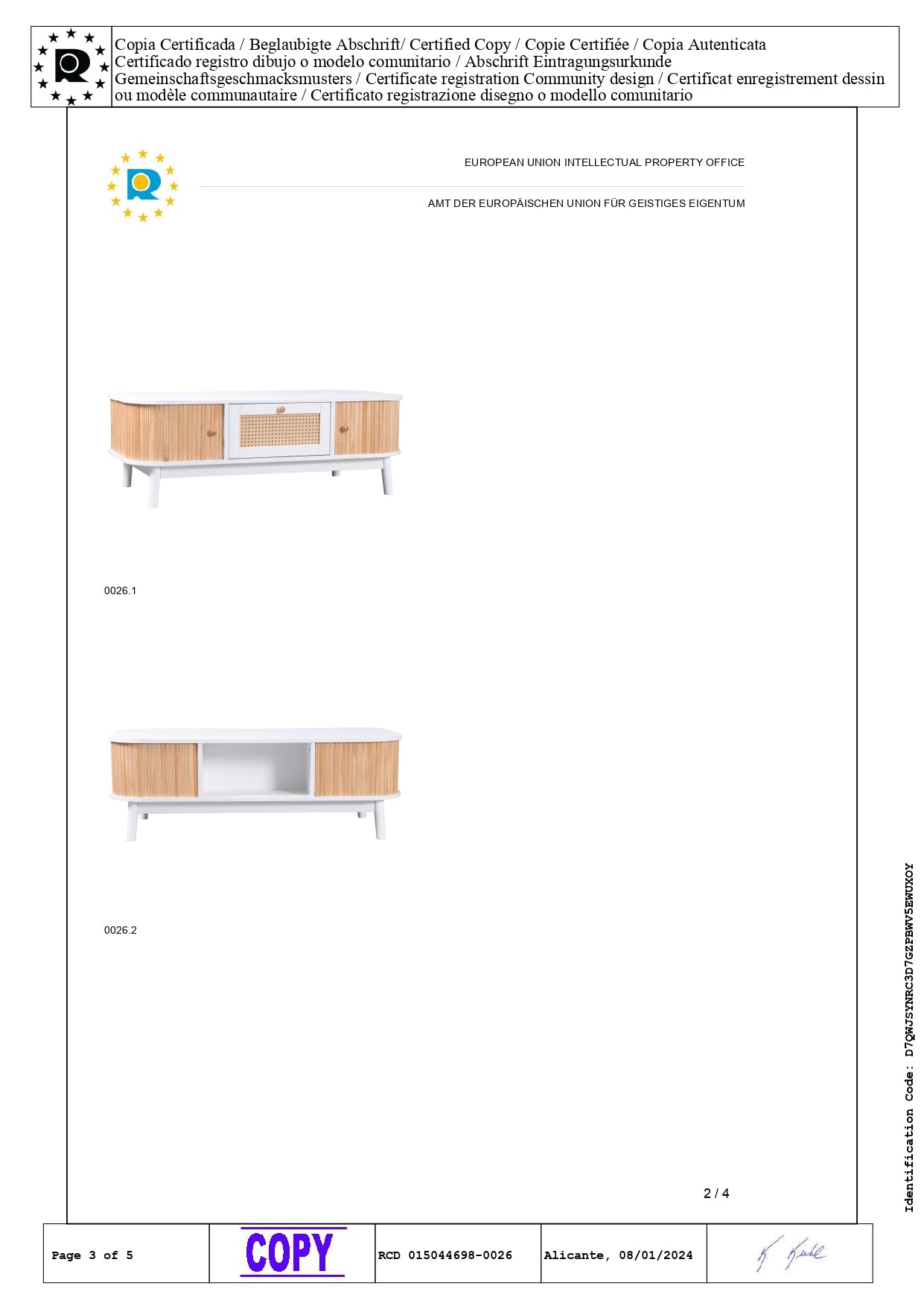 Logidon salontafel rotan salontafel 110x55x38,5 cm met schuifdeuren