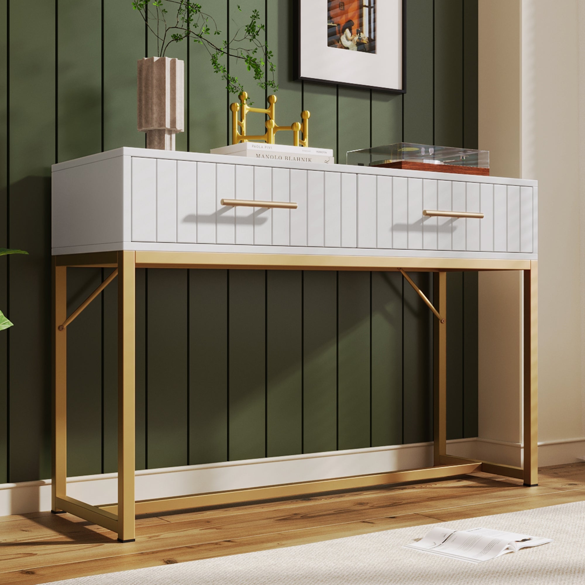 Logidon Kaptafel Met 2 Laden Wit H75 B100 D45