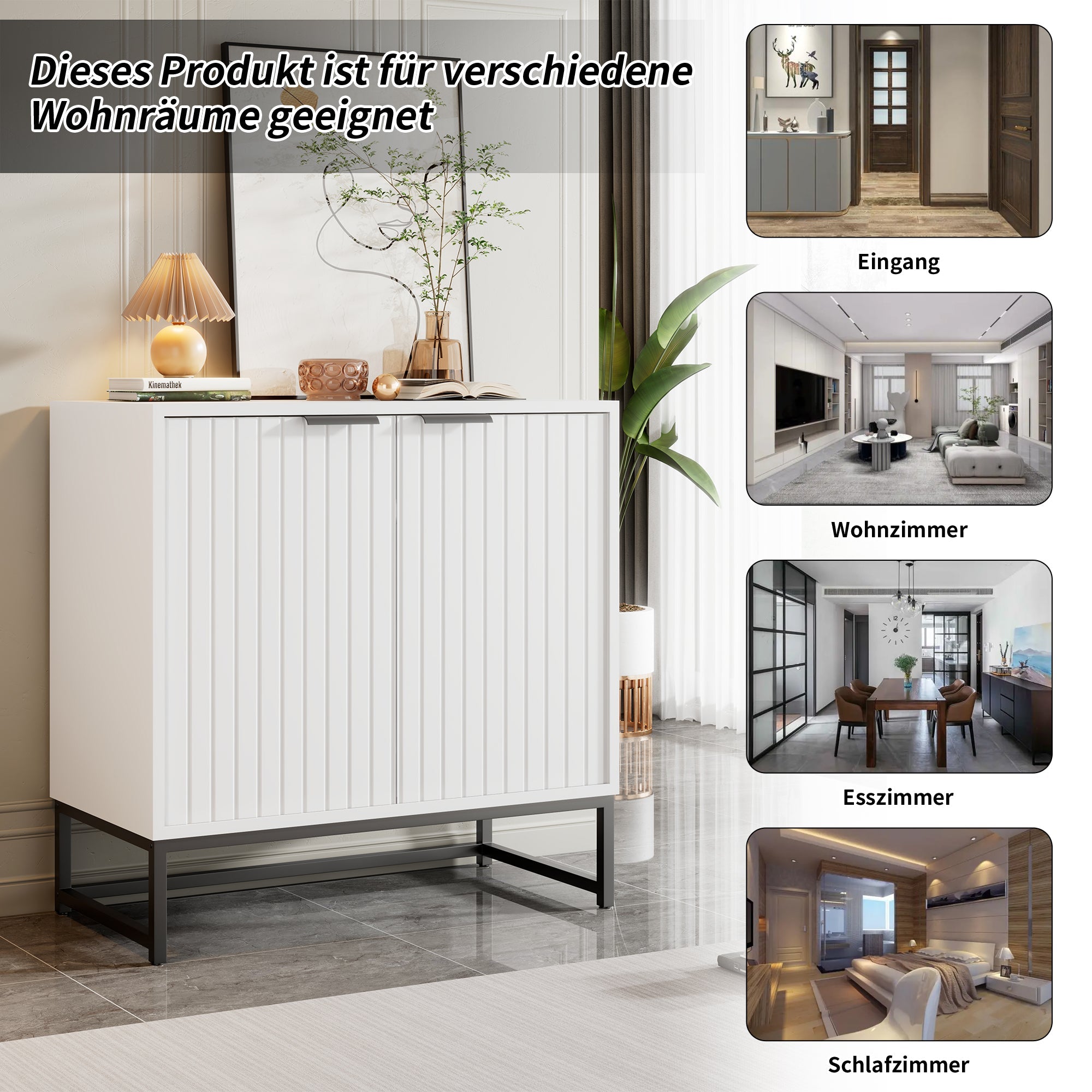 Logidon Modern Dressoir Wit B80 D40 H80 Cm 2 Deurs