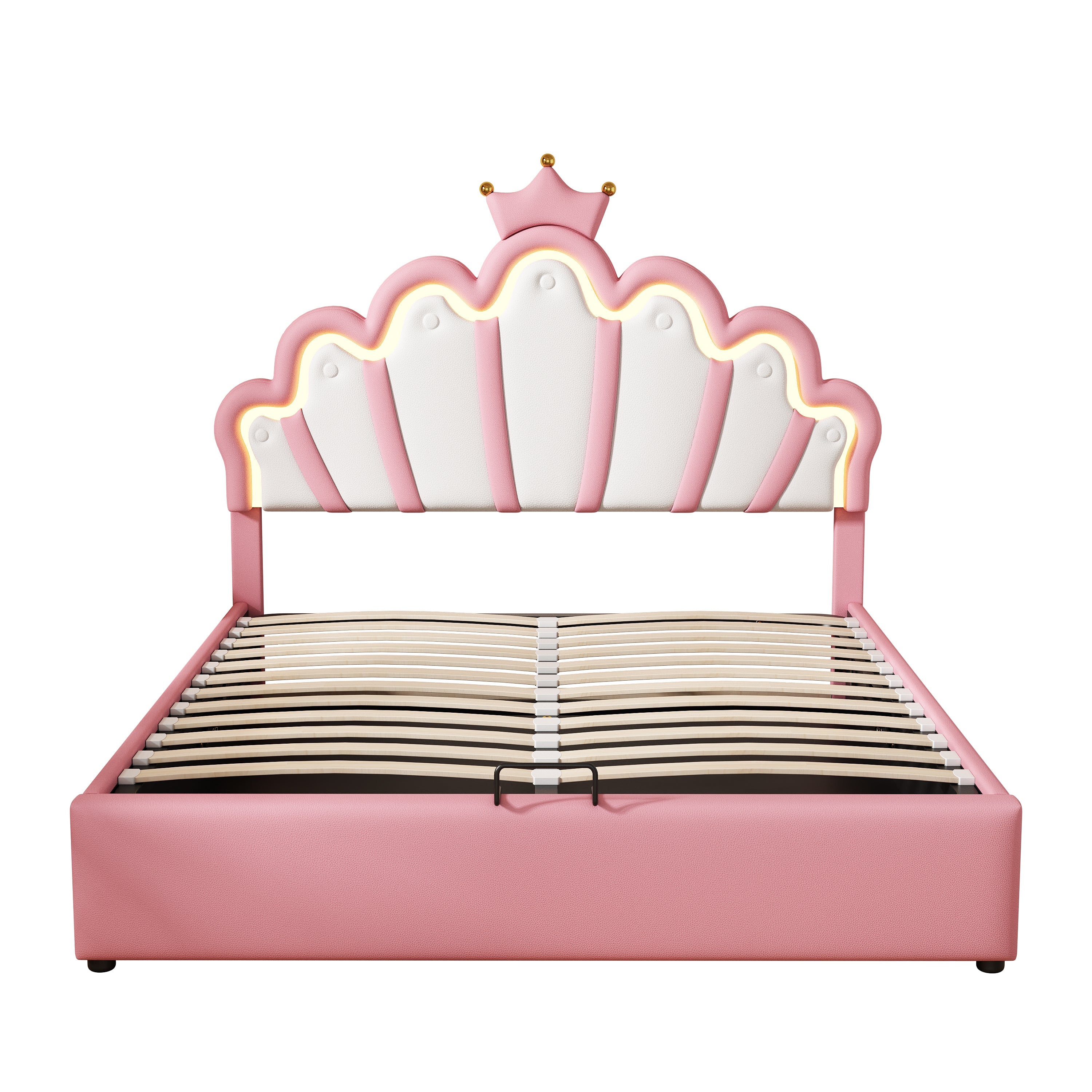 Logidon prinsessenbed 140x200 cm roze met verstelbare LED-verlichting