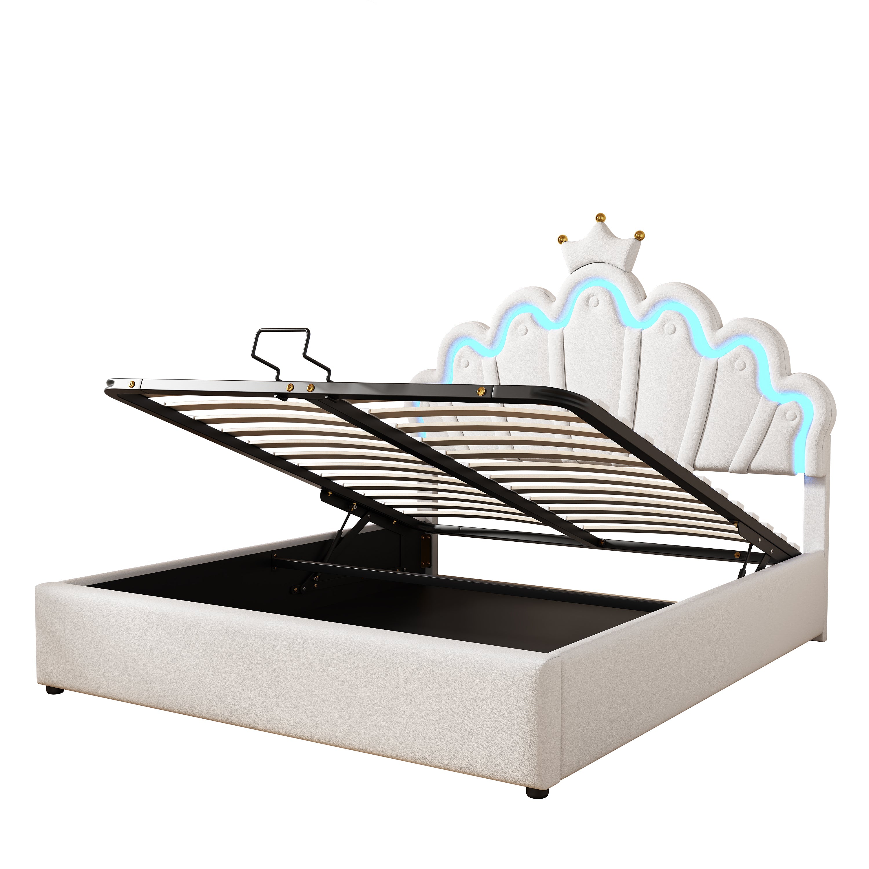 Logidon Princess bed 140x200 wit met kroonlijstverlichting