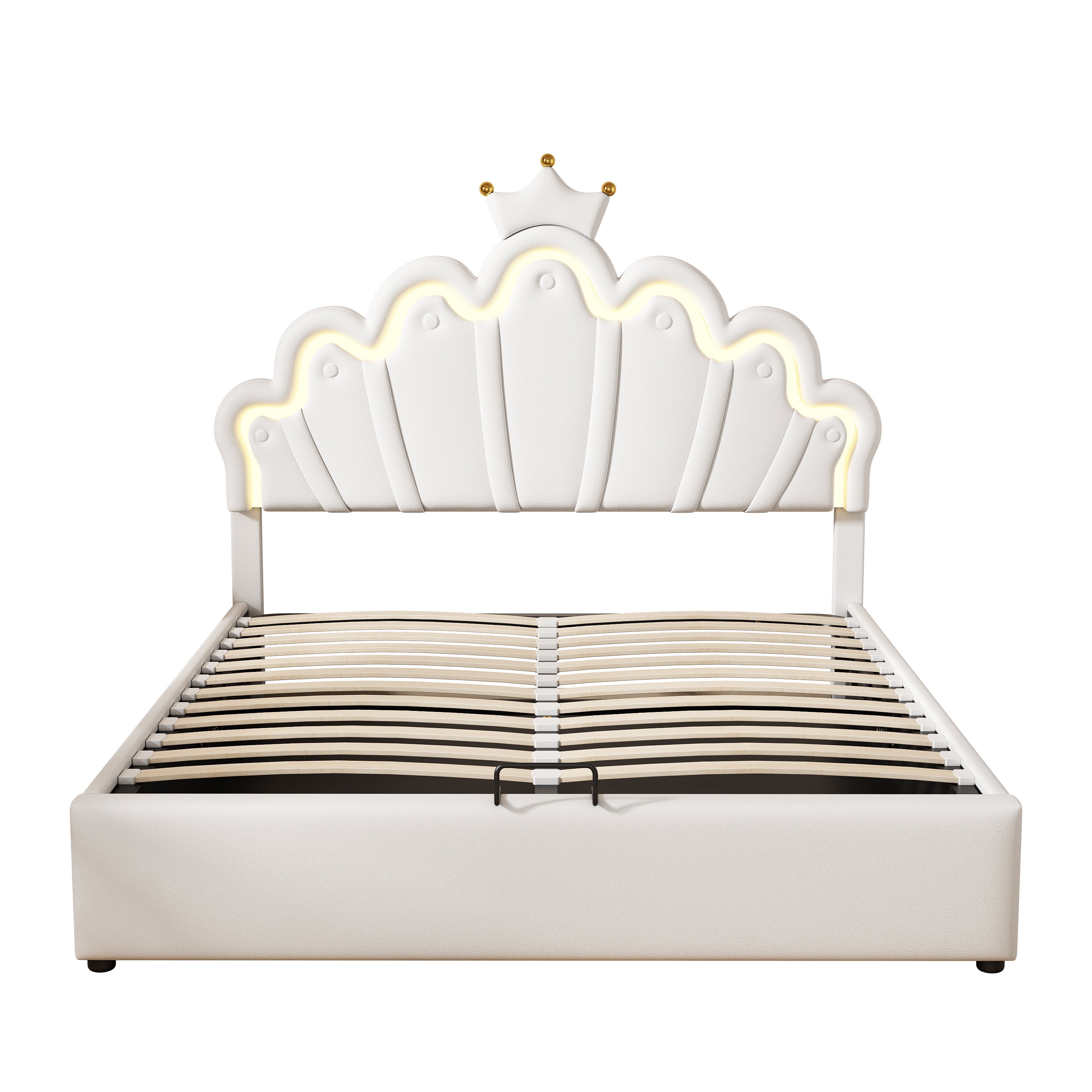Logidon Princess bed 140x200 wit met kroonlijstverlichting